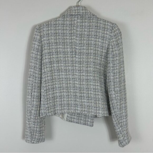 ZARA WOMEN NEW CROPPED TEXTURED BLAZER WEAVE TWEED - Picture 9 of 10